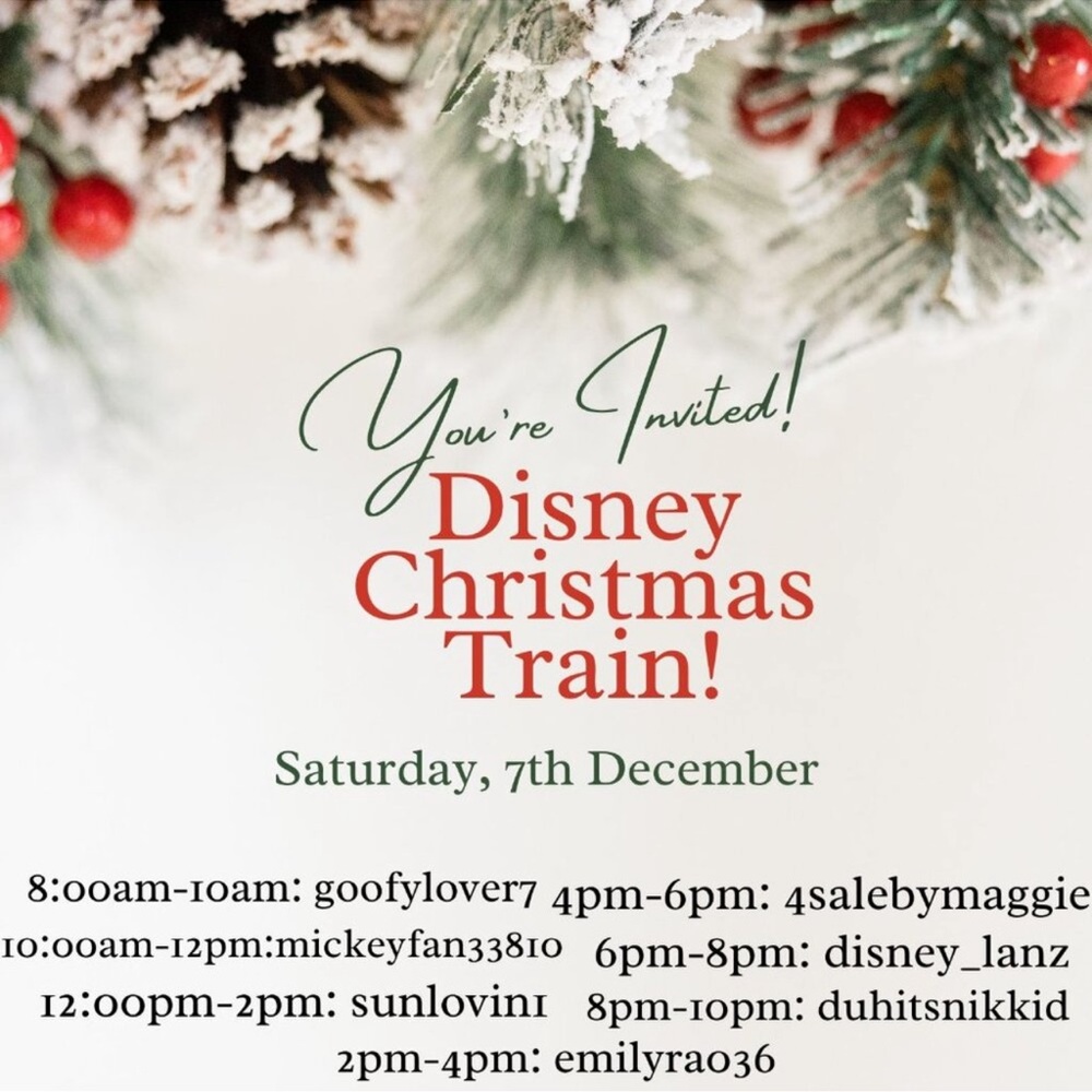 Hello welcome in to the Disney christmas train come and have fun